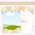 peach floral editable gold geometric bridal shower suite